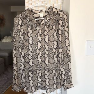 Snake skin print blouse